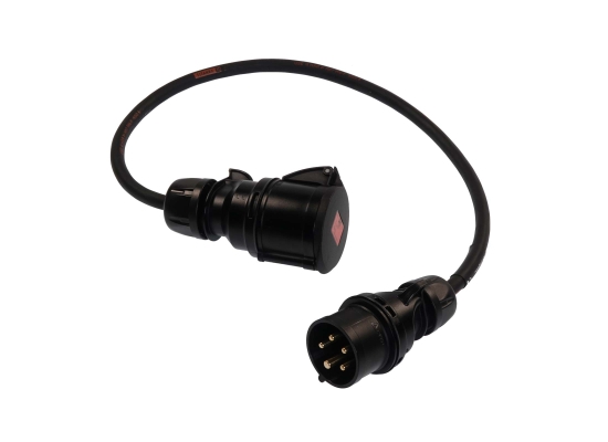 ESL Three phase cable Verloop CEE 16A 5p male - 32A 5p female Theater Zwart