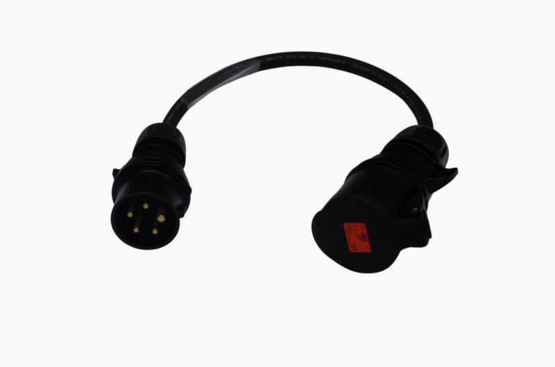 ESL Three phase cable Verloop CEE 32A 5p male - 16A 5p female Theater Zwart