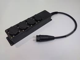 ESL Schuko pro block 4-way 16A 3x2,5mm² 2M IP44 (BLACK)