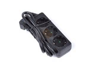 ESL Schuko simpel block 3-way 16A 3x2,5mm² 2M (Black)